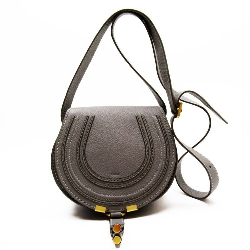 Chloe Marcie crossbody shoulder bag gray leather